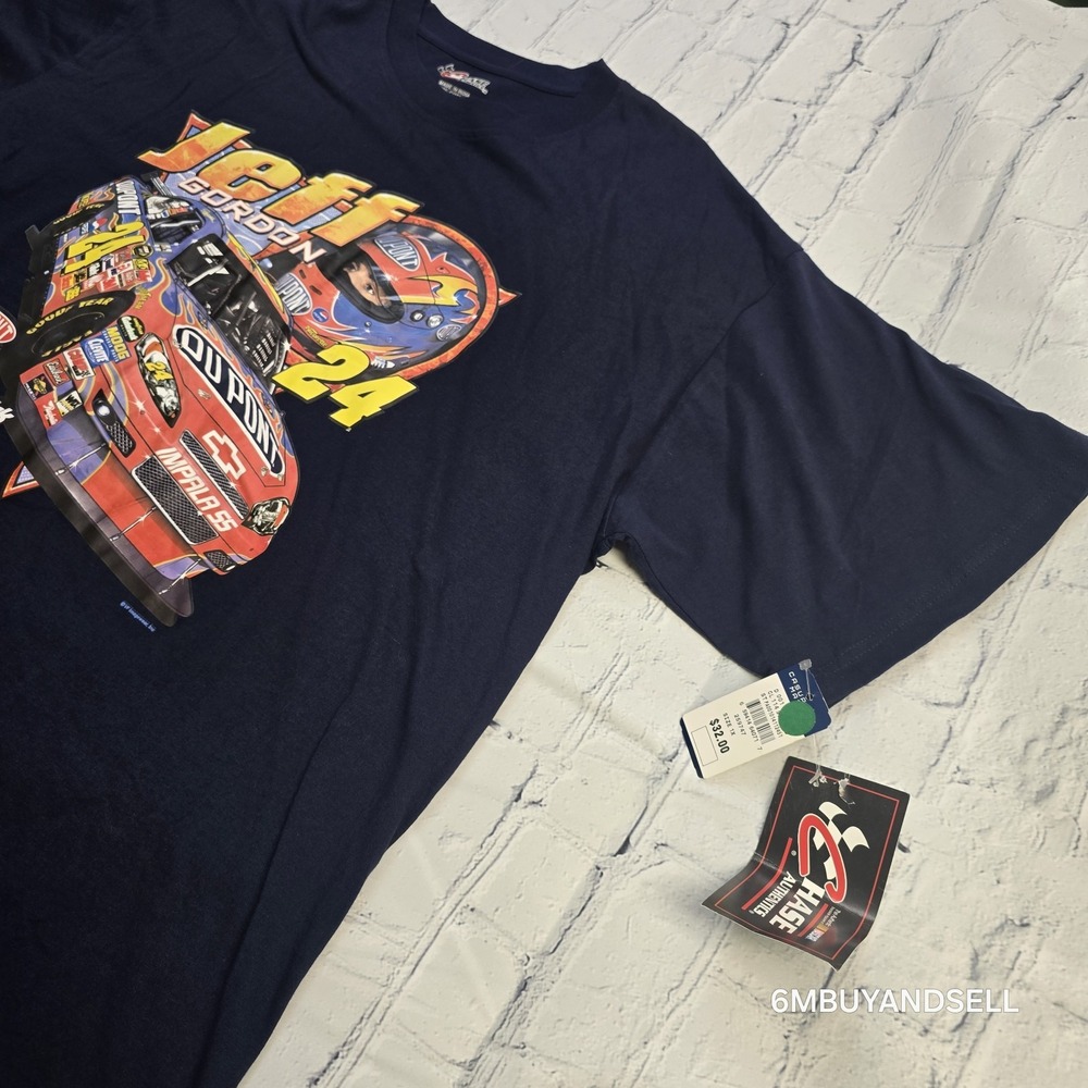 Chase Authentics Jeff Gordon NASCAR T-Shirt Mens‎ 1X Navy Blue DuPont #24 NWT